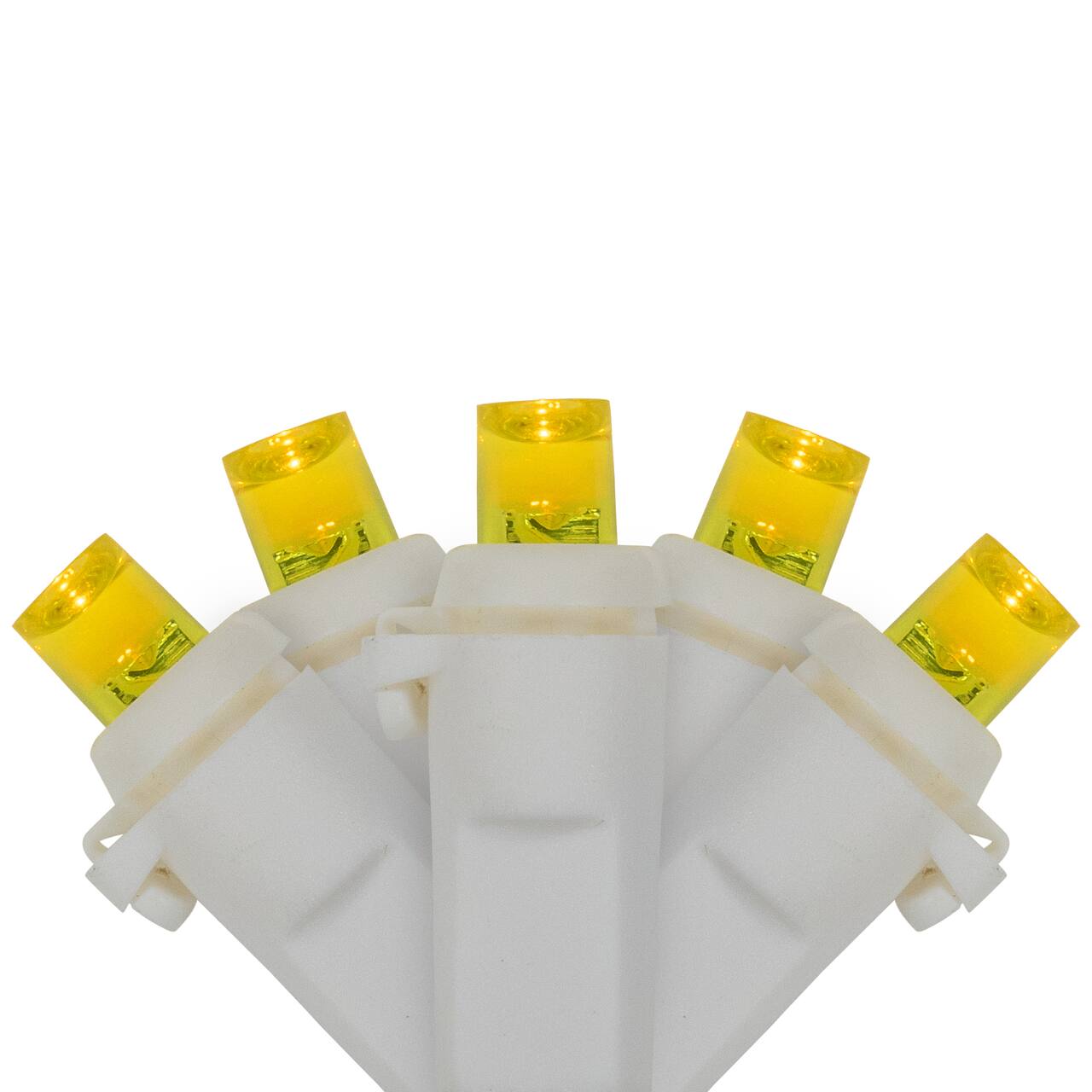 LED Wide Angle Christmas Lights - Yellow - 33' White Wire - 100 ct